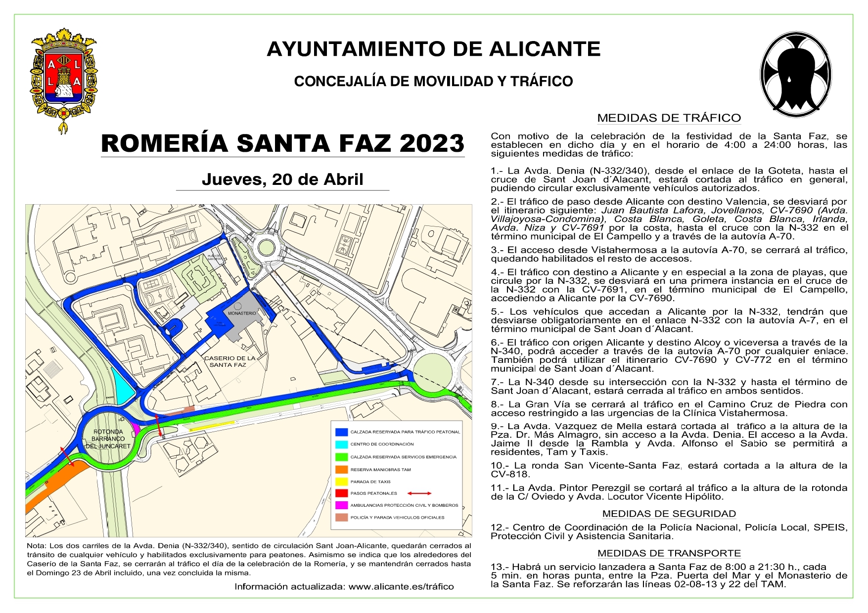 Bando por la Romería y la Feria de la Santa Faz 2023 Ajuntament de